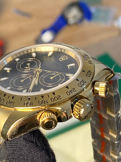 40 mm رولكس دايتونا ذهب أصفر مينا أسود