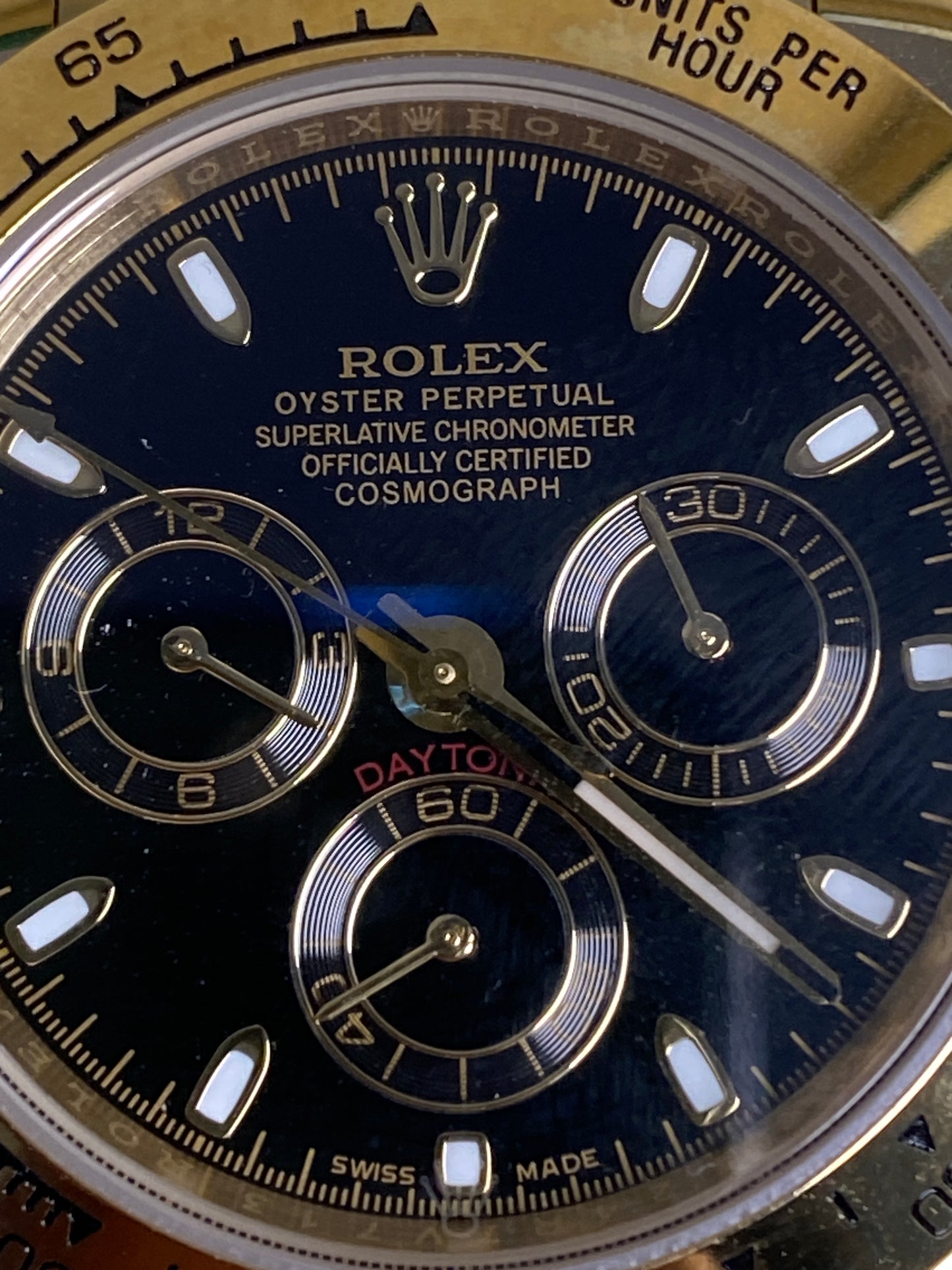 40 mm رولكس دايتونا ذهب أصفر مينا أسود
