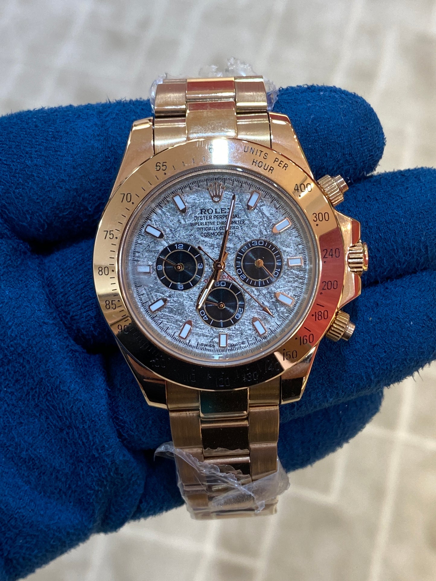 روليكس دايتونا روز جولد مينا ماربل   - جراند ماستر ماكينة اوتوماتيك (قطعة واحدة)