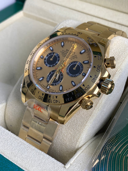 رولكس دايتونا  ذهب اصفر مينا ذهب  كلين - ذهب طلاء عيار ١٨  ليعطي نفس لمعان الأصلي