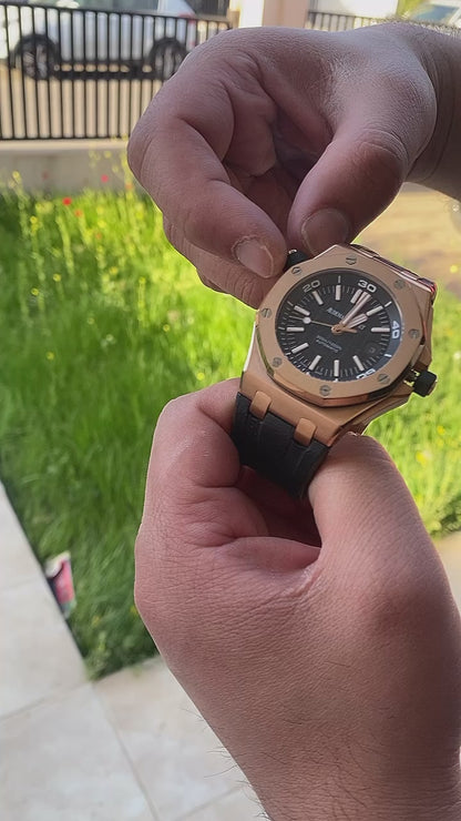 AP offshore 42 mm - اوف شور كلون طبق الأصل - قطعة واحدةاسود و روز جولد  (AP 2)