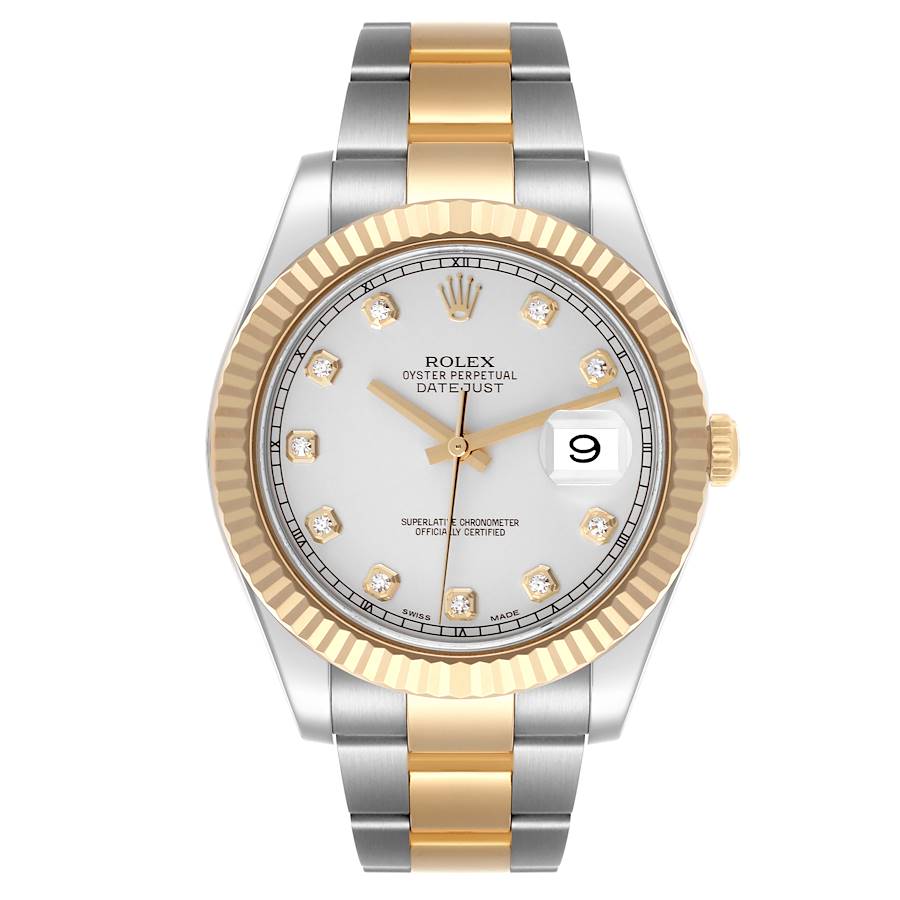 رولكس دايت جاست مينا صدف ارقام الماس - تو تون كلين طبق الأصل اعلى جودة ماكينة سويسري