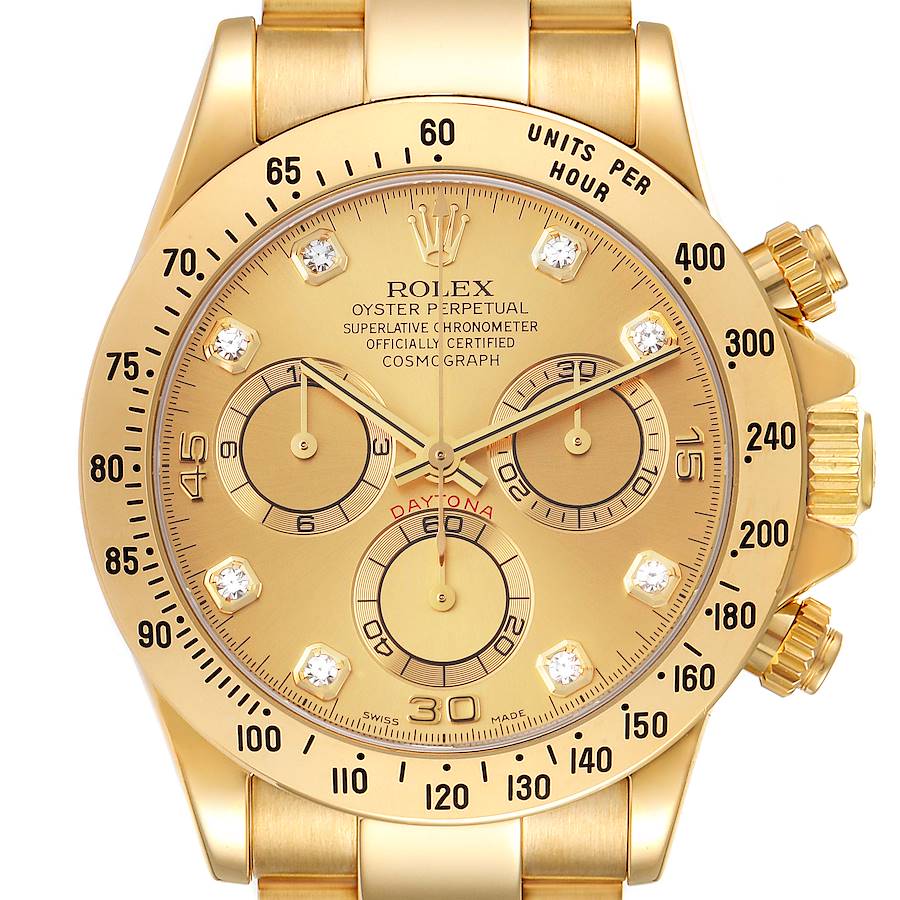 40 mm رولكس دايتونا ذهب أصفر بقرص ذهبي